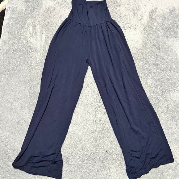 Quince Pants Womens Small French Terry Modal Wide Leg Navy Blue - Picture 1 of 10